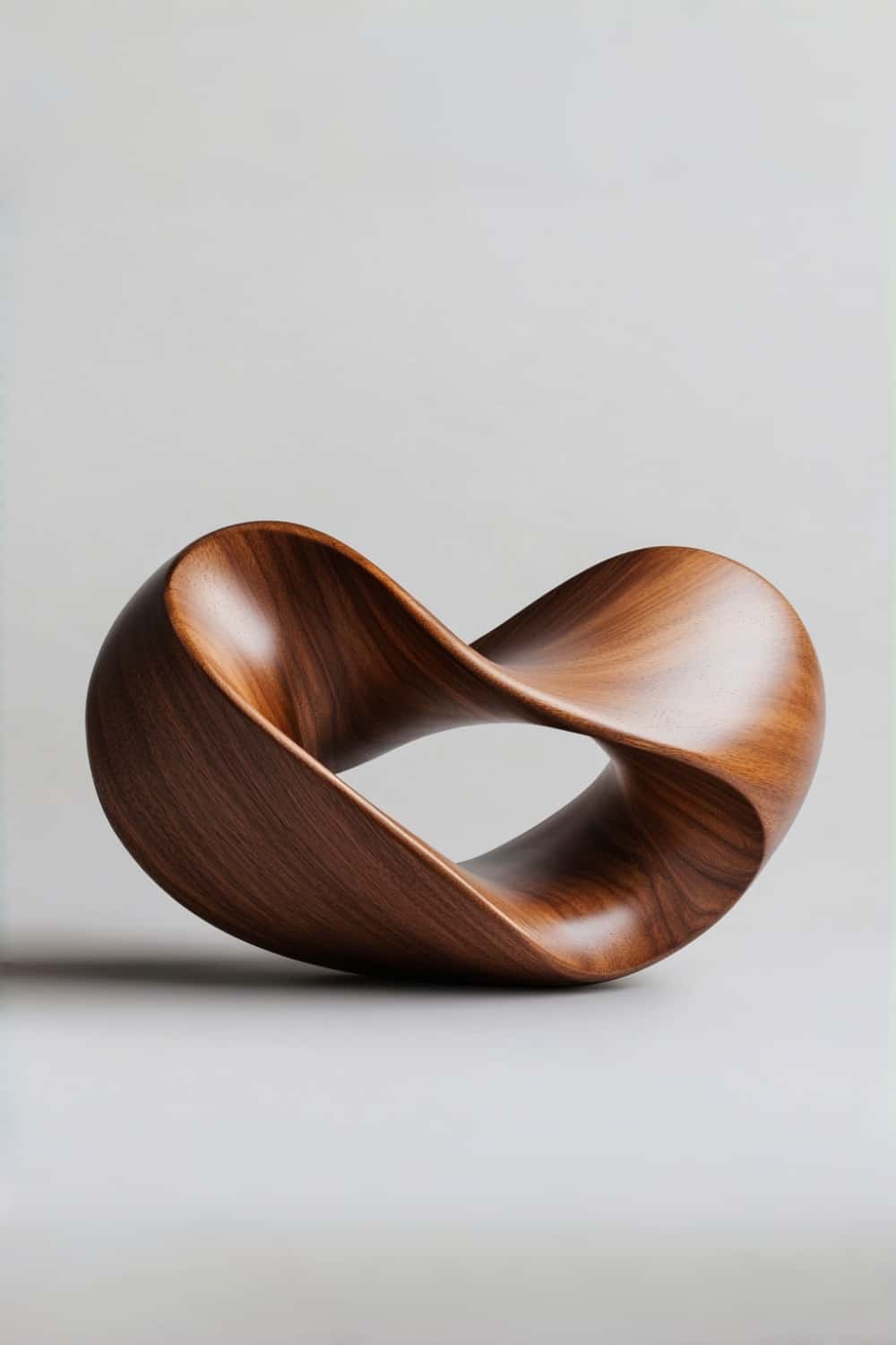 Endless Loop Wood Sculpture | Abstract Mobius Strip Decor | Sophisticated Gift