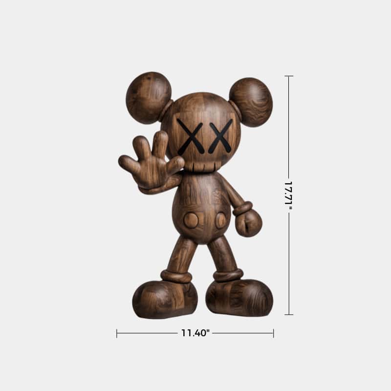 Wooden Kaws Sculpture Wood Kaws Figure Handmade Kaws Wooden Statue Art