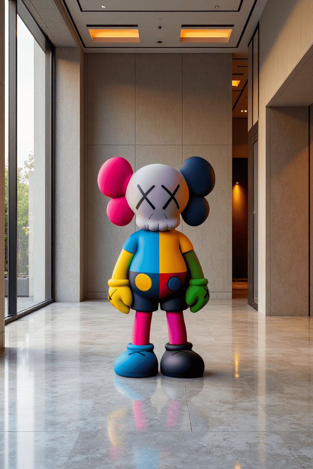 Large KAWS Floor Sculpture Modern KAWS Figure Statue Artistic Decor Art