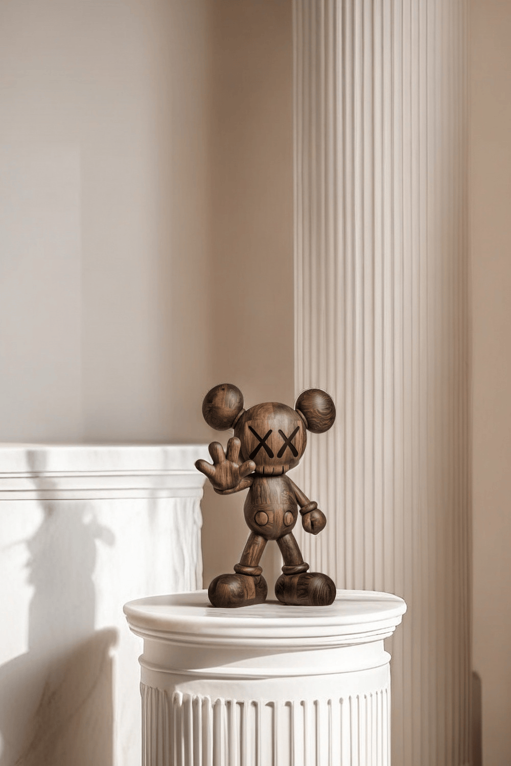 Wooden Kaws Sculpture Wood Kaws Figure Handmade Kaws Wooden Statue Art