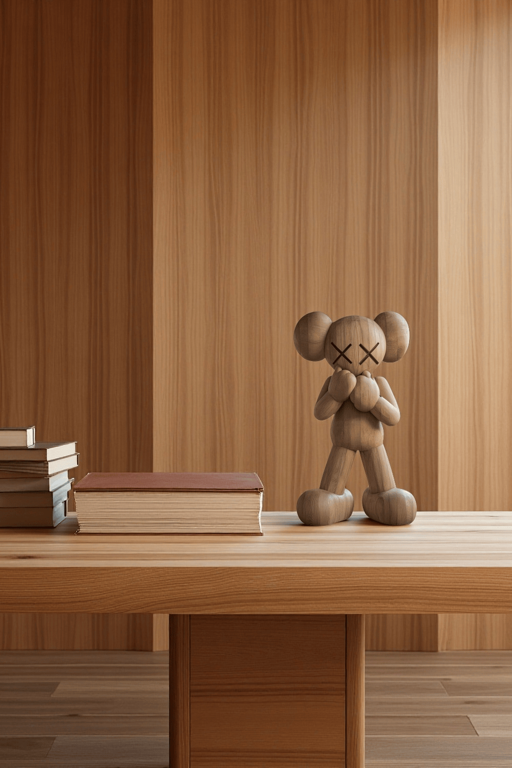 Wooden Kaws Style Sculpture Handmade Wood Sculpture Art Modern Figurines