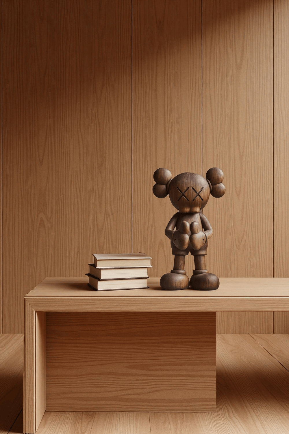 Wooden Kaws Style Sculpture Handmade Wood Sculpture Art Modern Figurines