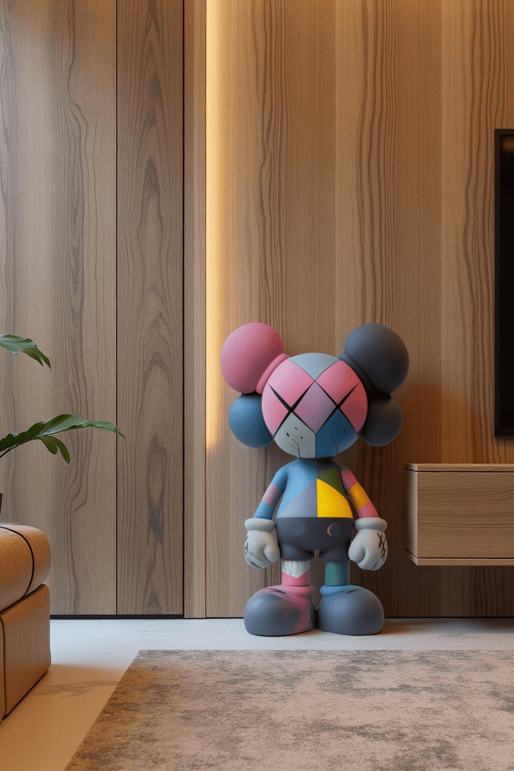 Large KAWS Floor Sculpture Modern KAWS Figure Statue Artistic Decor Art