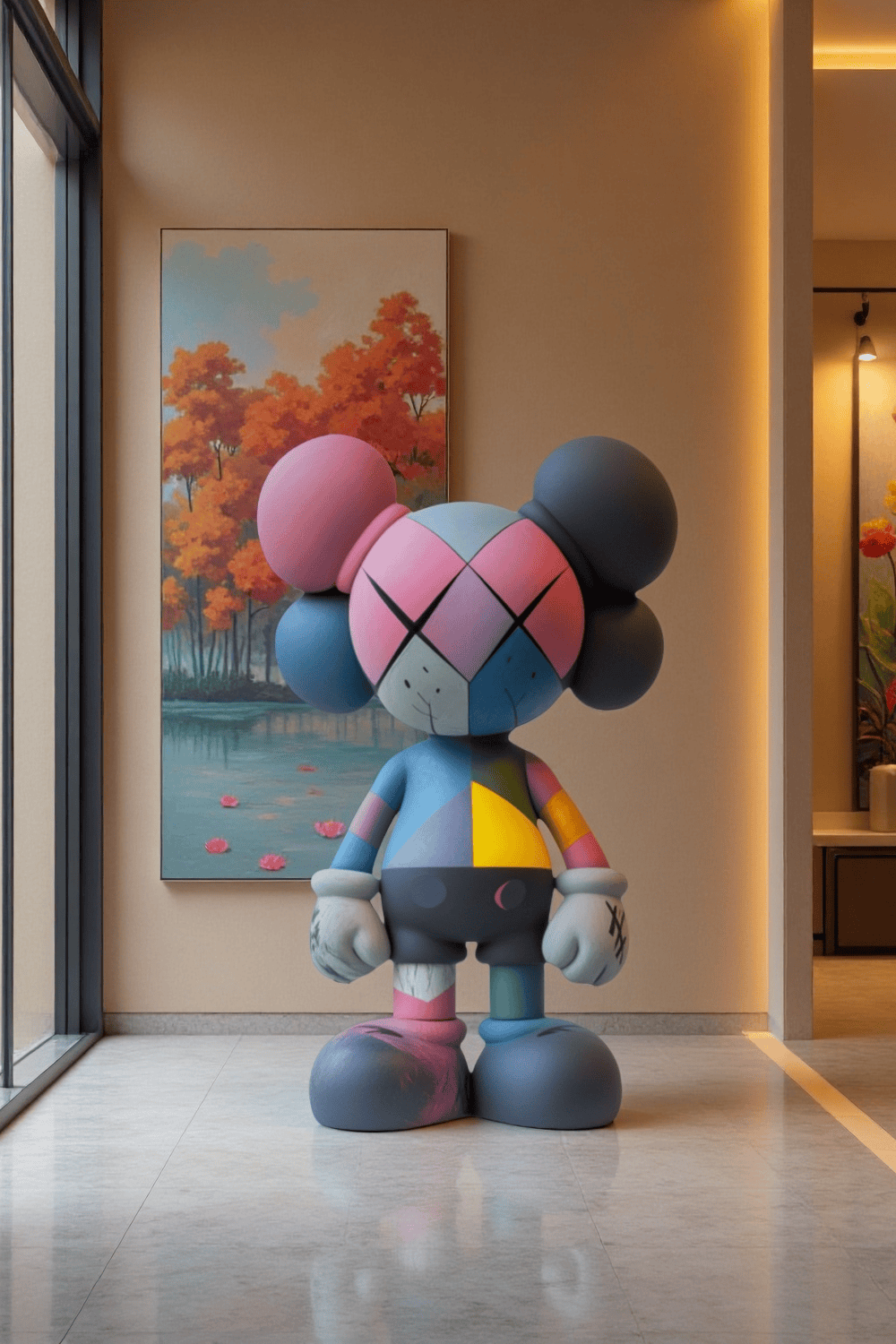 Large KAWS Floor Sculpture Modern KAWS Figure Statue Artistic Decor Art