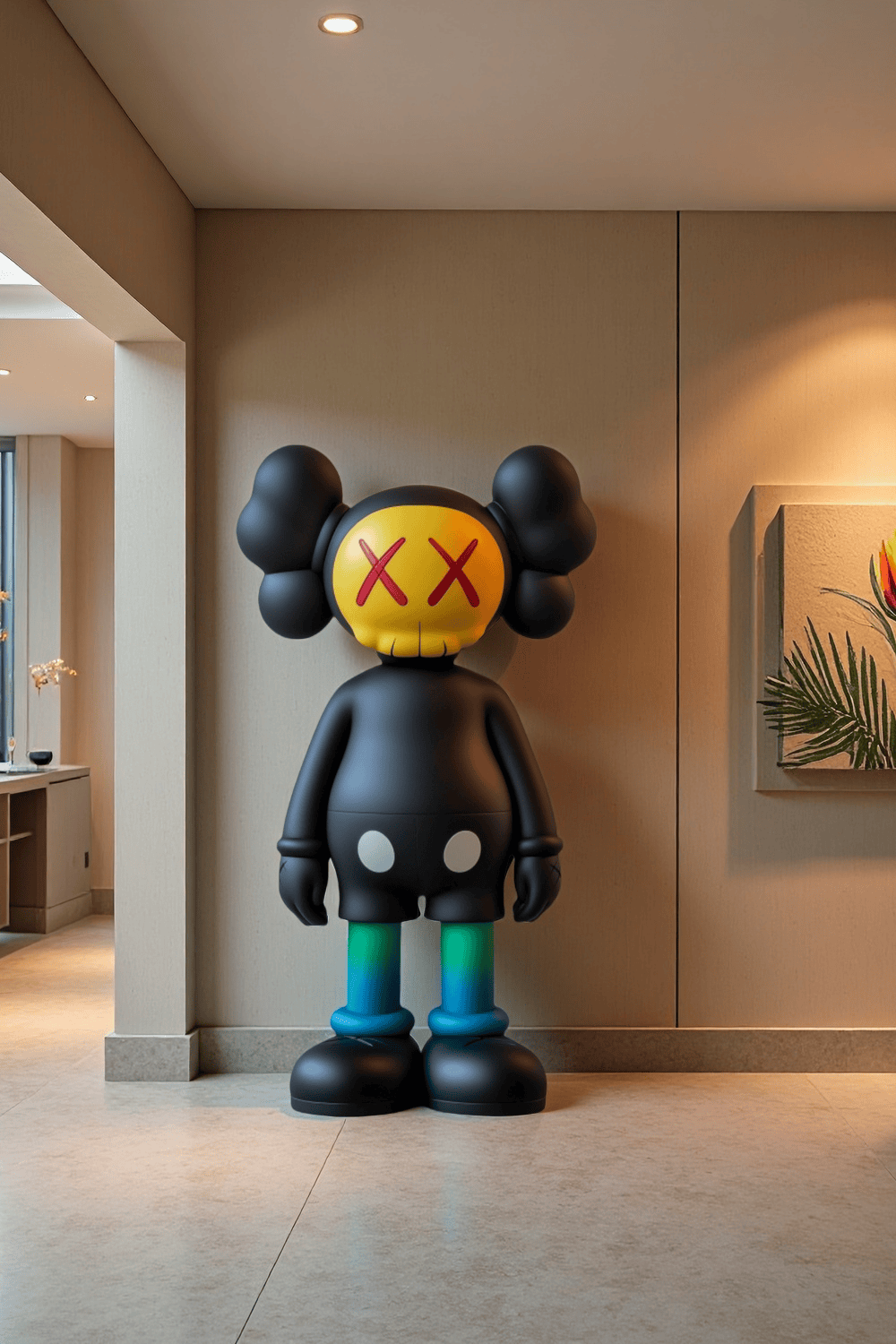 Large KAWS Floor Sculpture Modern KAWS Figure Statue Artistic Decor Art