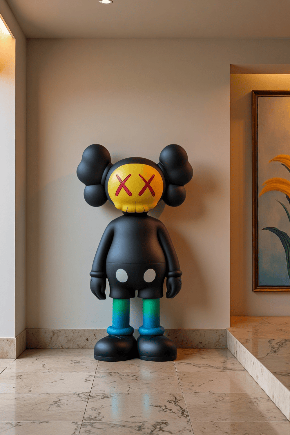 Large KAWS Floor Sculpture Modern KAWS Figure Statue Artistic Decor Art