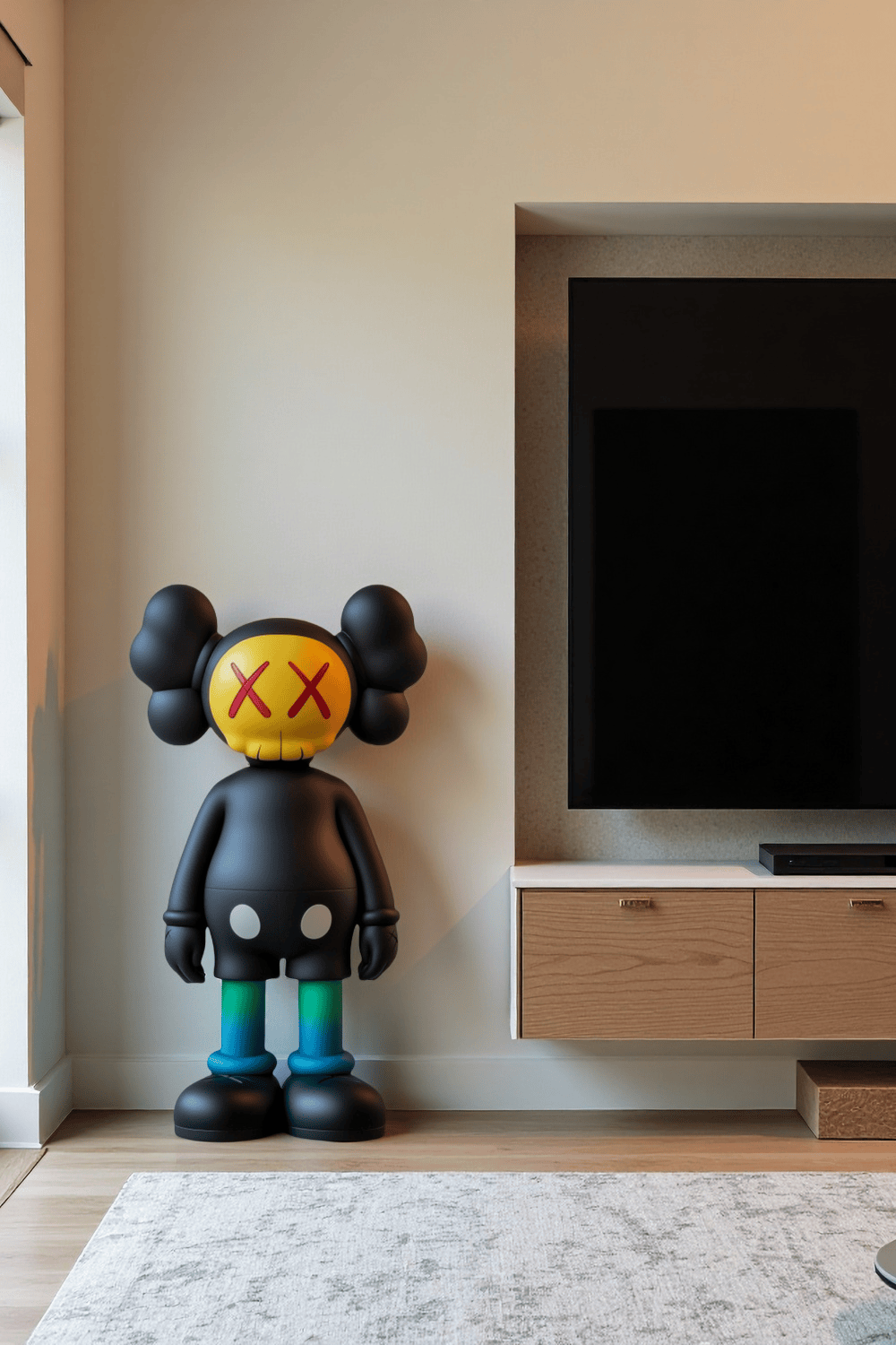 Large KAWS Floor Sculpture Modern KAWS Figure Statue Artistic Decor Art