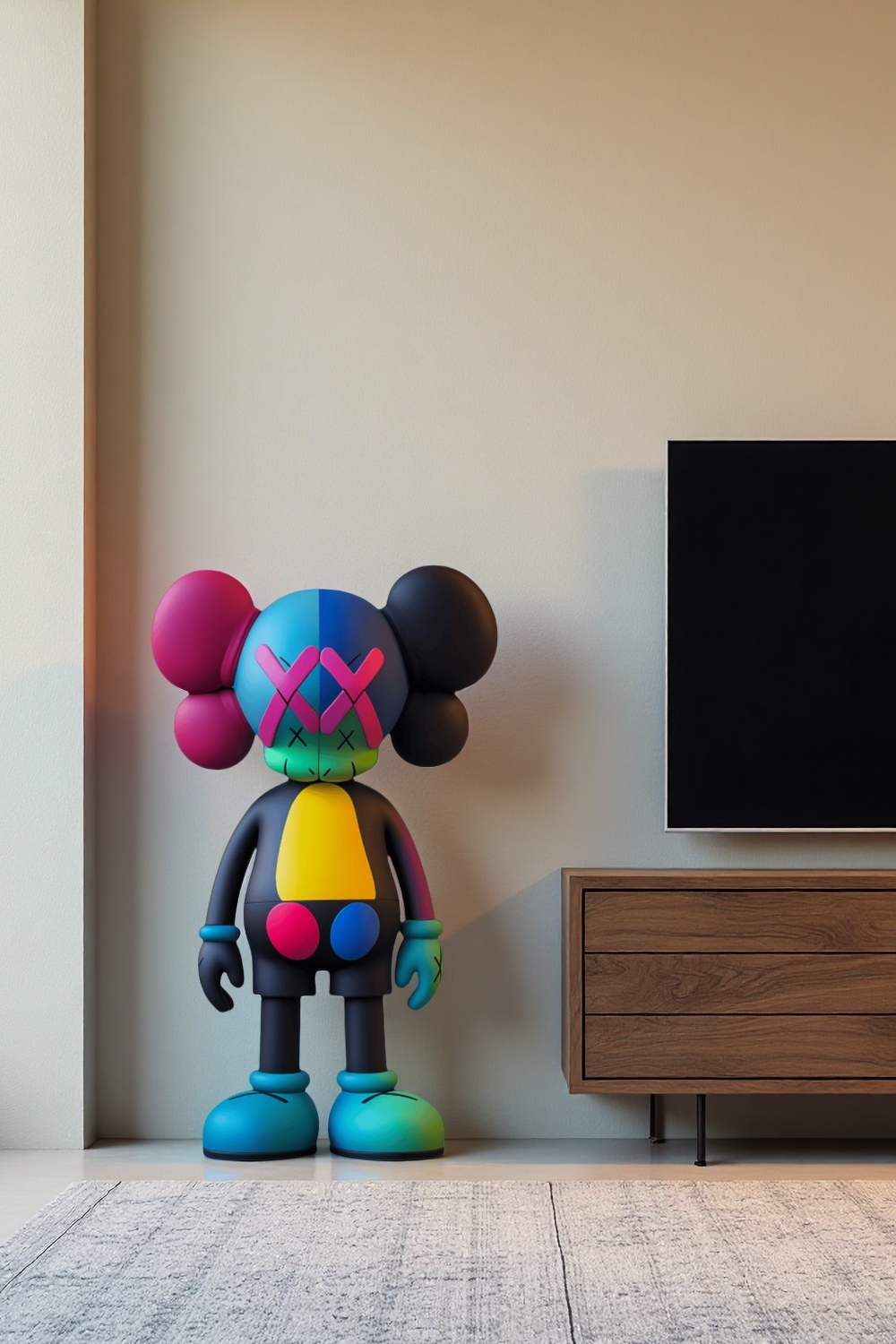 Large KAWS Floor Sculpture Modern KAWS Figure Statue Artistic Decor Art