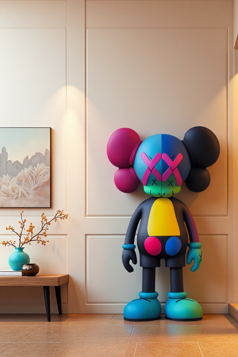 Large KAWS Floor Sculpture Modern KAWS Figure Statue Artistic Decor Art