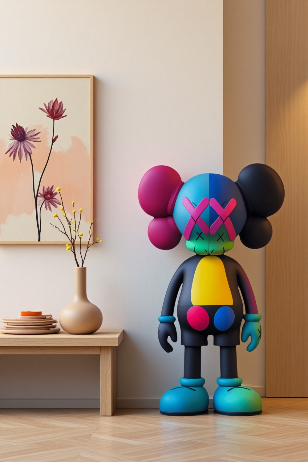 Large KAWS Floor Sculpture Modern KAWS Figure Statue Artistic Decor Art