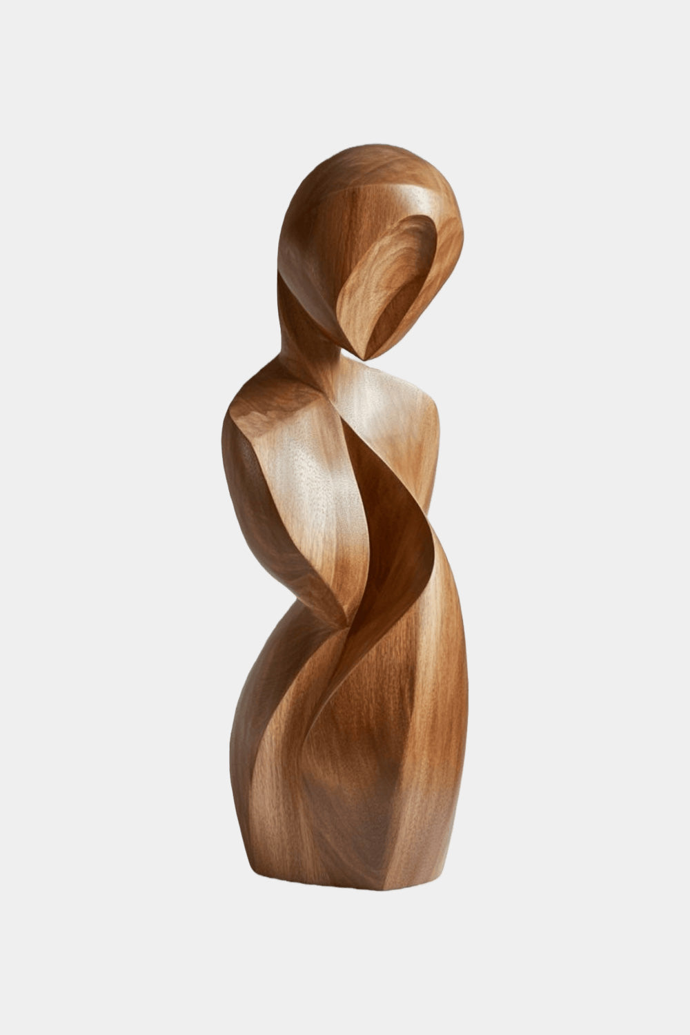 Handcrafted Wooden Abstract Figure Contemporary Human Form Statue Natural Wood Decor