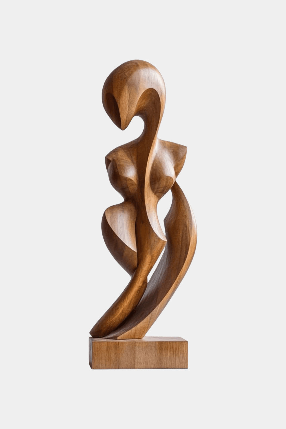 Handcrafted Wooden Abstract Figure Contemporary Human Form Statue Natural Wood Decor