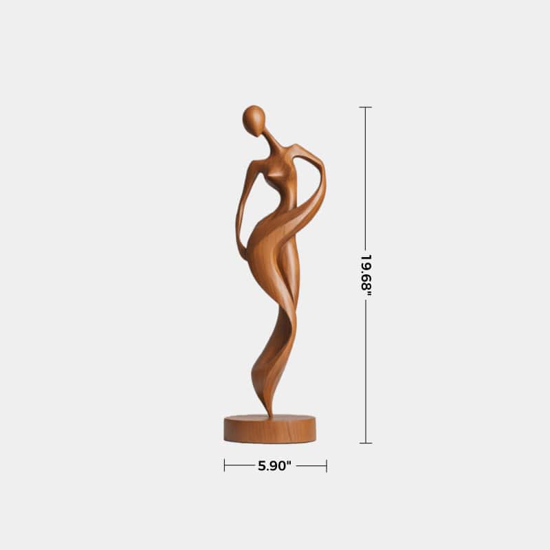 Abstract Wooden Human Sculpture Handcrafted Modern Art Decor Minimalist Wood Figurine