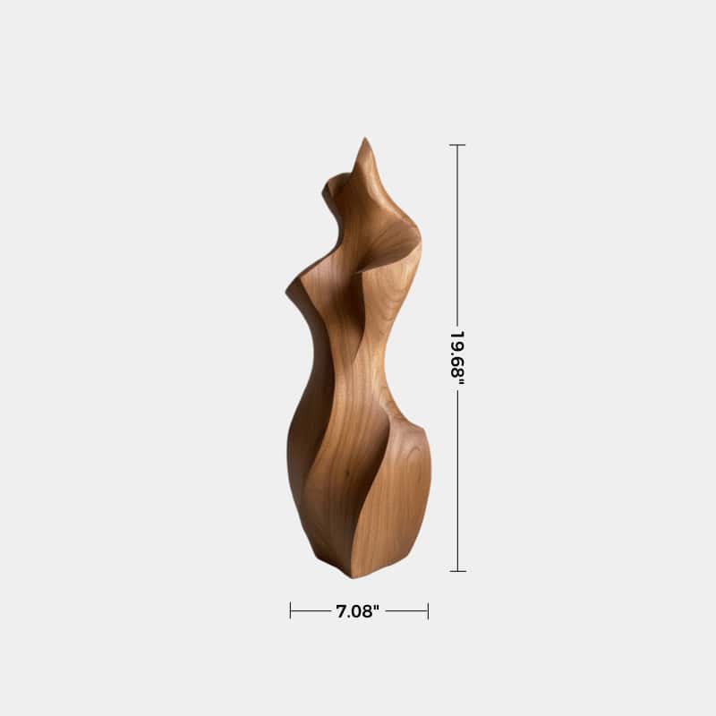 Abstract Wooden Human Sculpture Handcrafted Modern Art Decor Minimalist Wood Figurine