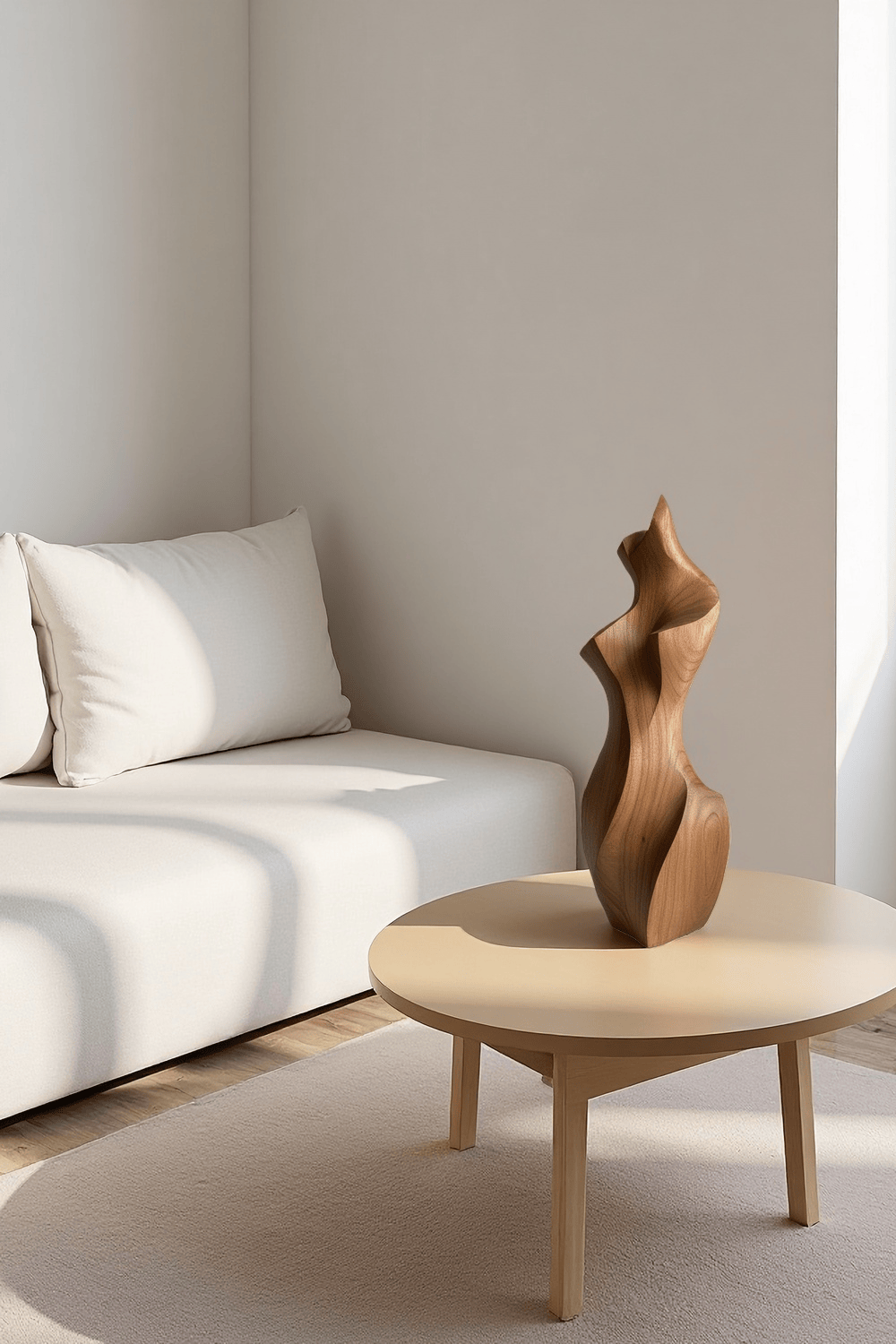 Abstract Wooden Human Sculpture Handcrafted Modern Art Decor Minimalist Wood Figurine