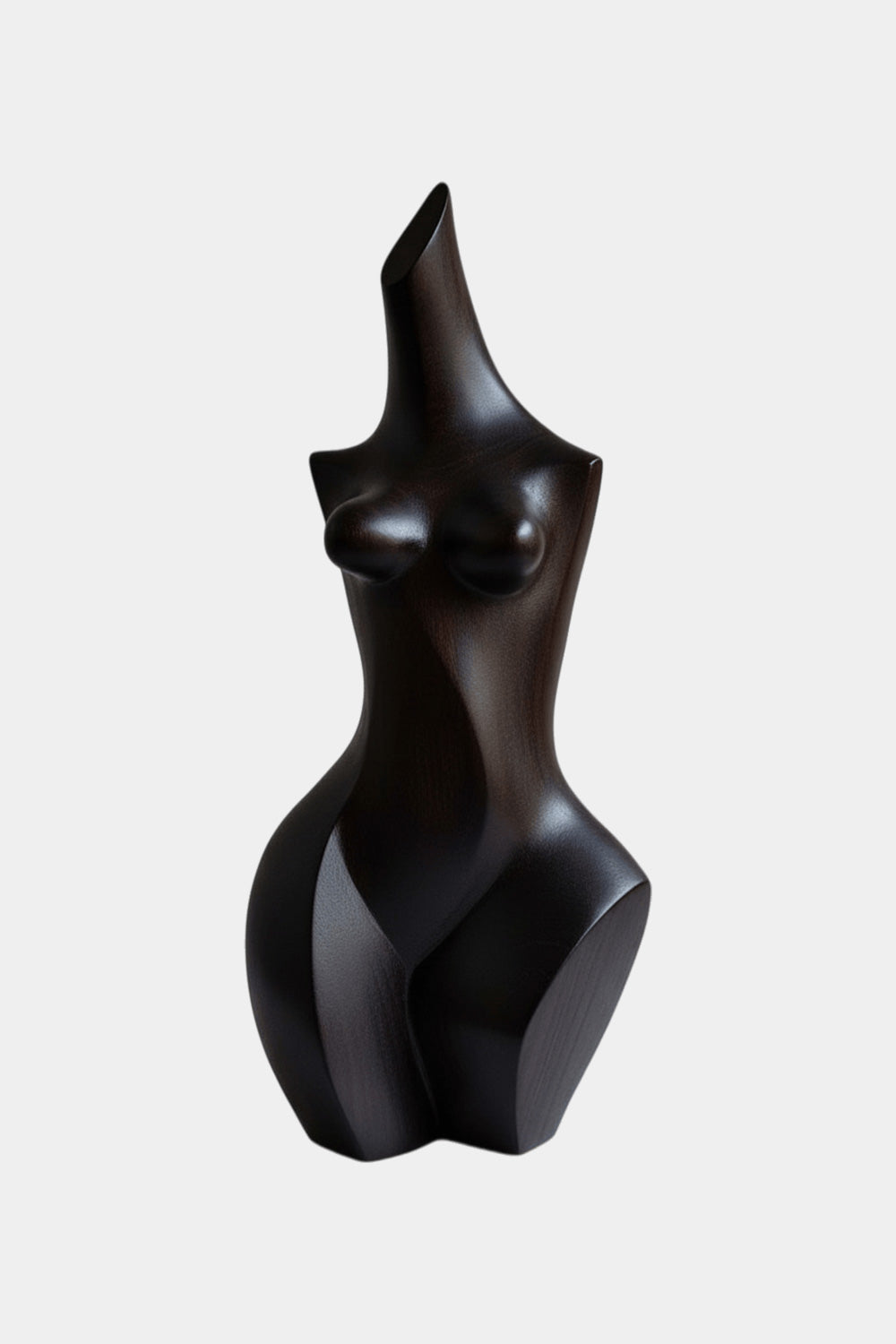 Black Wooden Abstract Female Sculpture Modern Minimalist Art Decor