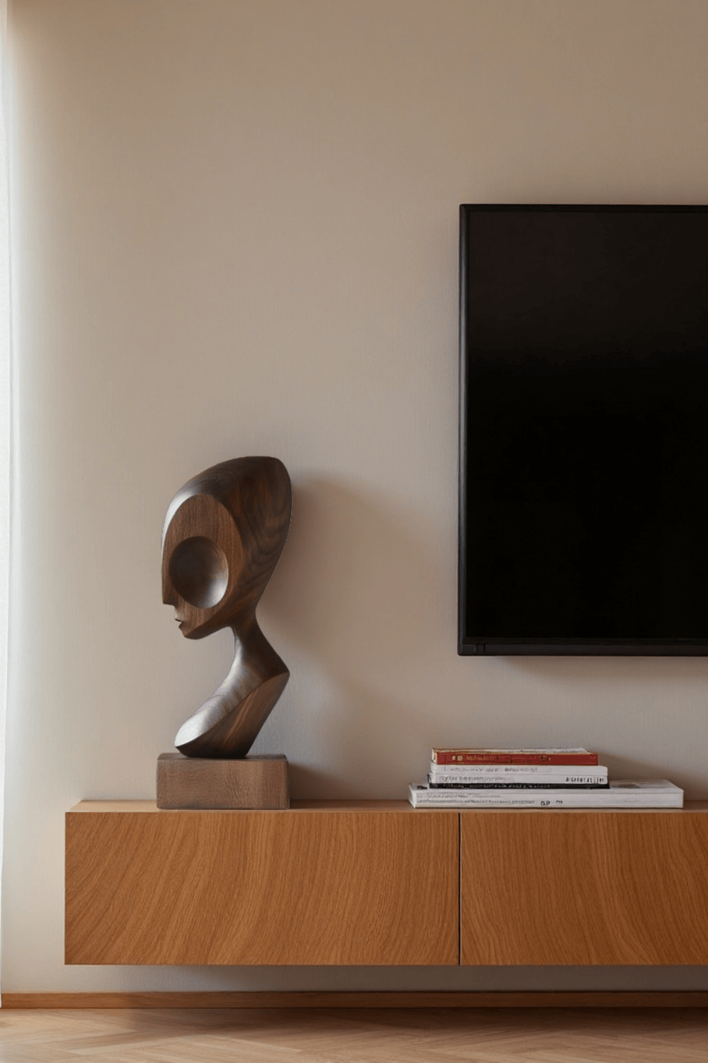 Hand Carved Wooden Human Form Abstract Modern Figurine Sculpture Art