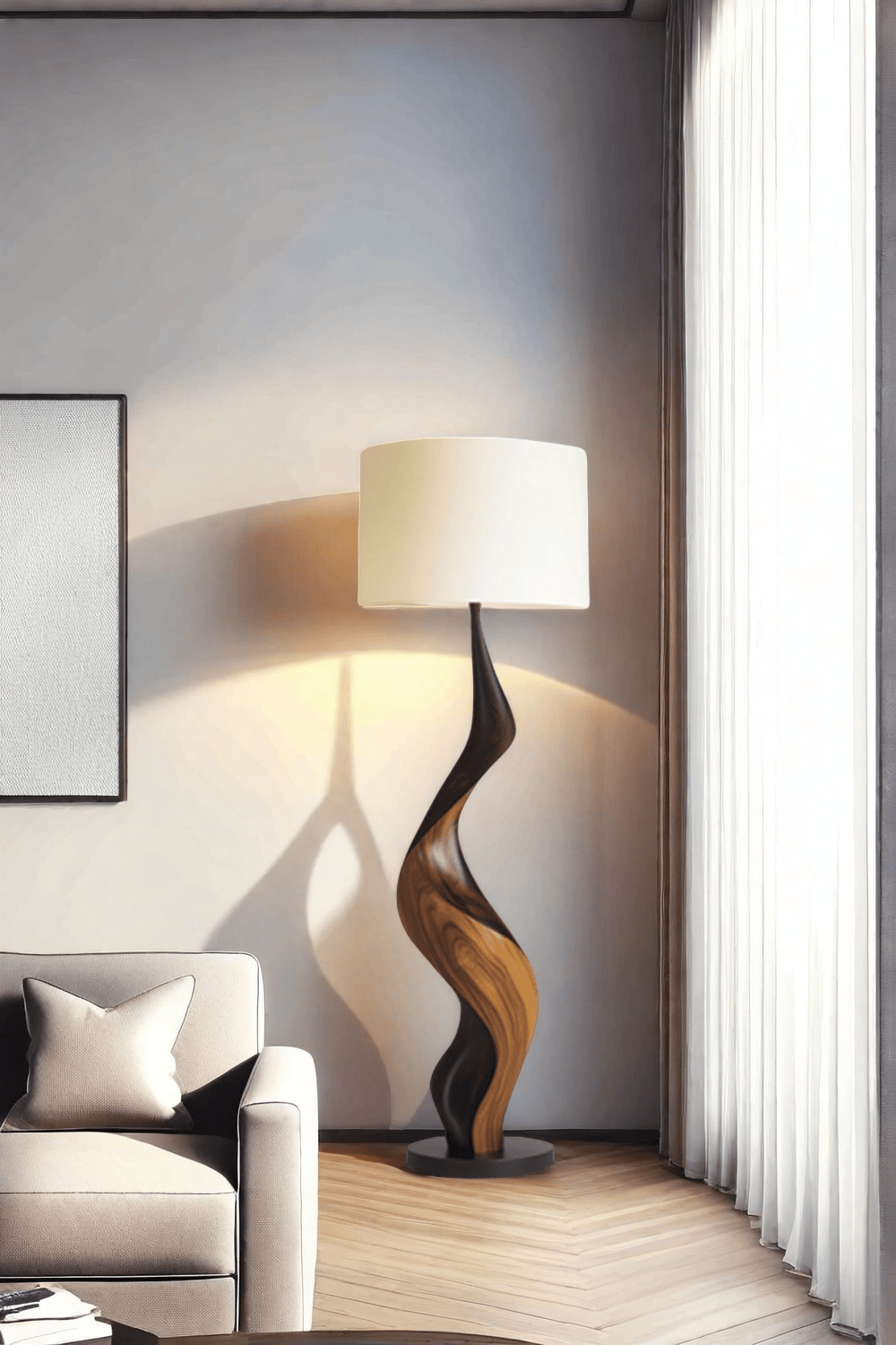 Wooden Floor Lamp Floor Wood Light Lamp Standing Wooden Lamp Floor Light Wood Modern Floor Lamp