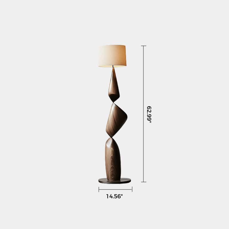 Handcrafted Large Wooden Art Floor Lamp Home Decor Wood Standing Lamp