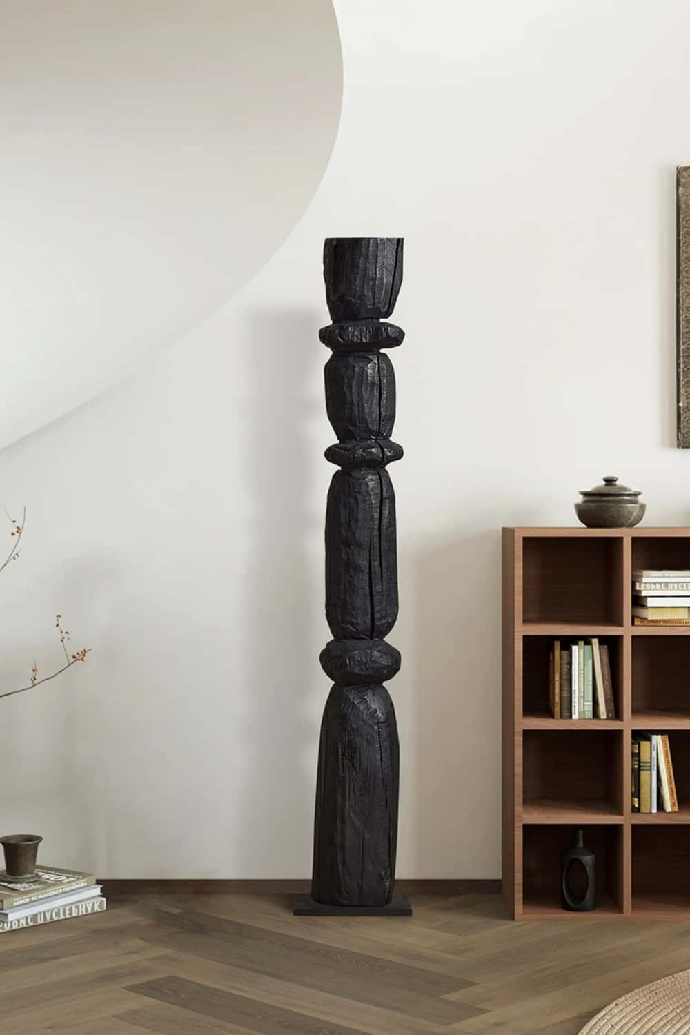 Hand Tall Wood Carved Statue Custom Large Black Wood Sculpture Near Me