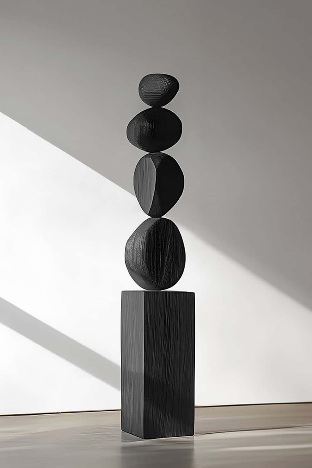 Hand Tall Wood Carved Statue Custom Large Black Wood Sculpture Near Me