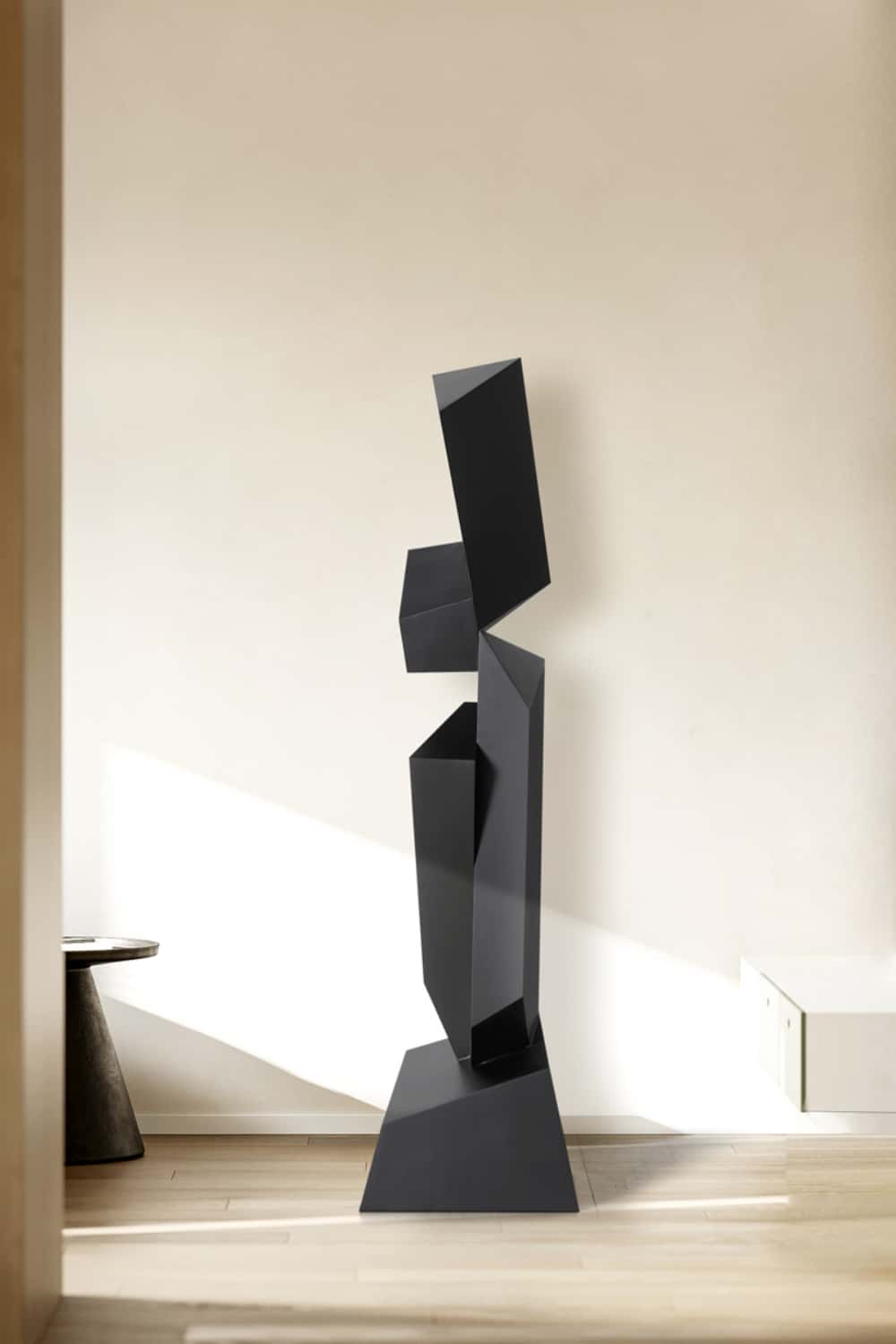 Hand Tall Wood Carved Statue Custom Large Black Wood Sculpture Near Me