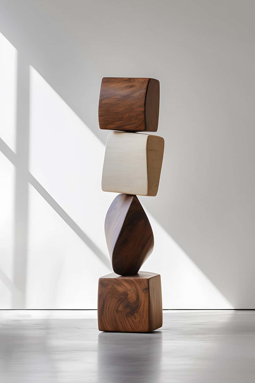 Modern Hand Wood Carved Statue Custom Large Wood Sculpture Near Me Sale