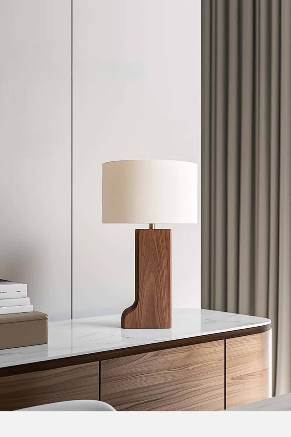 Handcrafted Wood Desk Lamp Handmade Abstract Wooden Lamp Wood Art Table Lighting