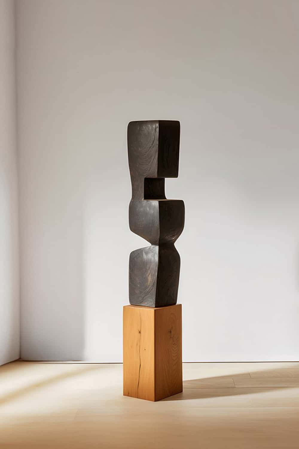 Large Geometric Abstract Wood Sculpture For Sale Large Wooden Statues Wooden Sculpture