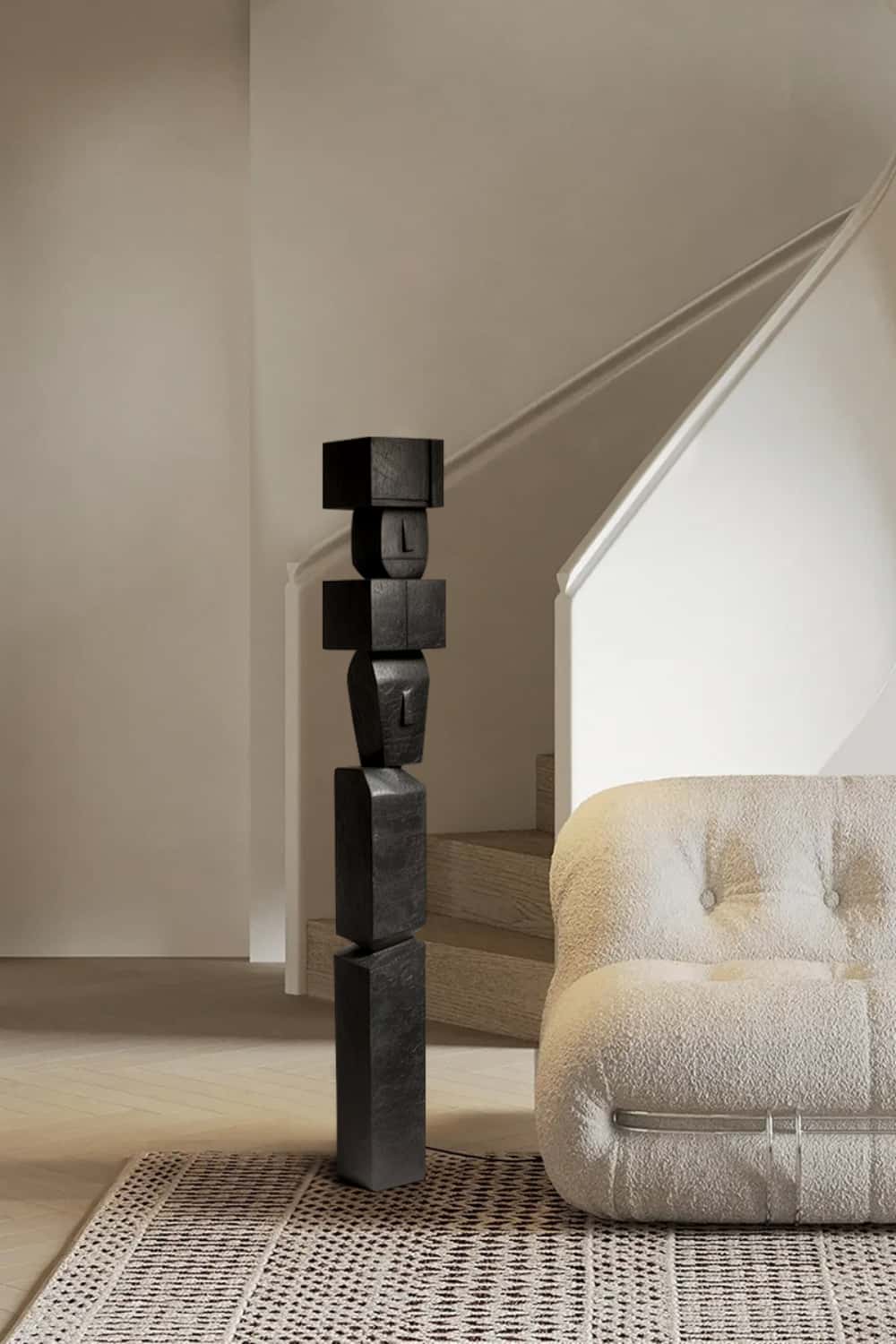 Large Geometric Abstract Wood Sculpture For Sale Large Wooden Statues Wooden Sculpture