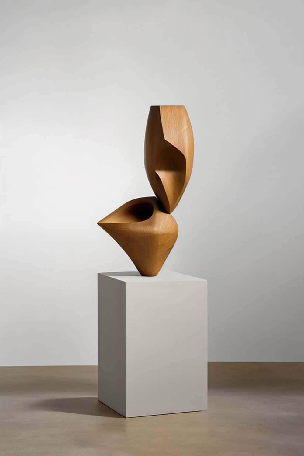 Large Wood Sculpture Wooden Sculpture Art Hand Carved Wood Statue Wood