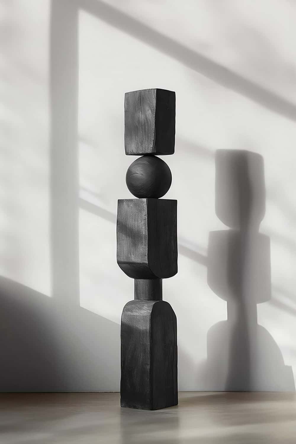 Hand Tall Wood Carved Statue Custom Large Black Wood Sculpture Near Me