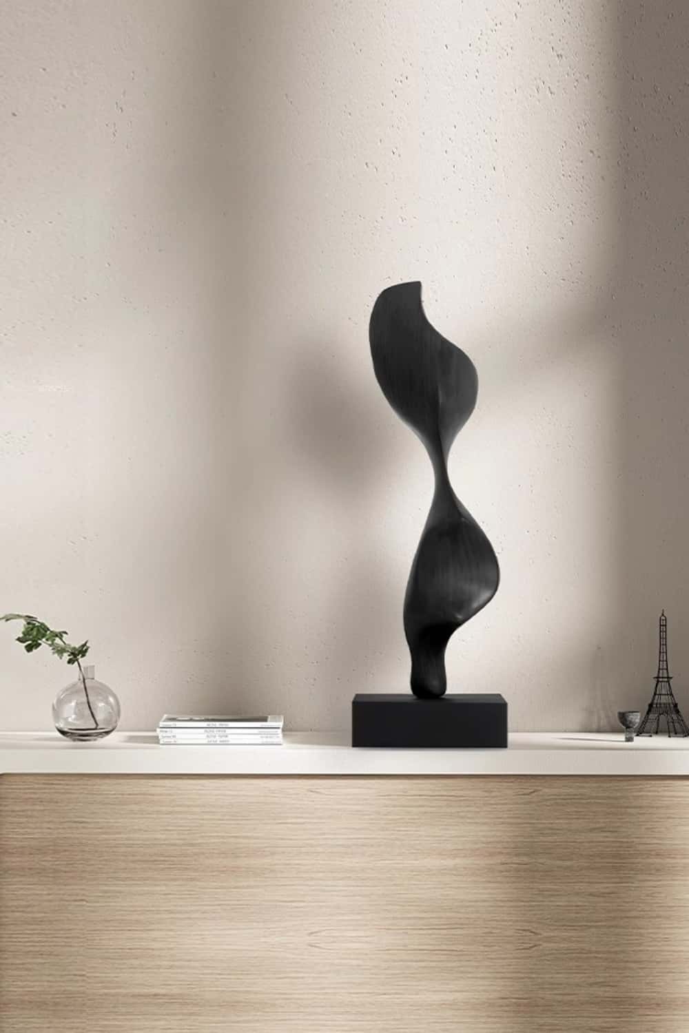 Wood Sculpture Hand Carved Abstract Wooden Sculpture Art Wood Carving