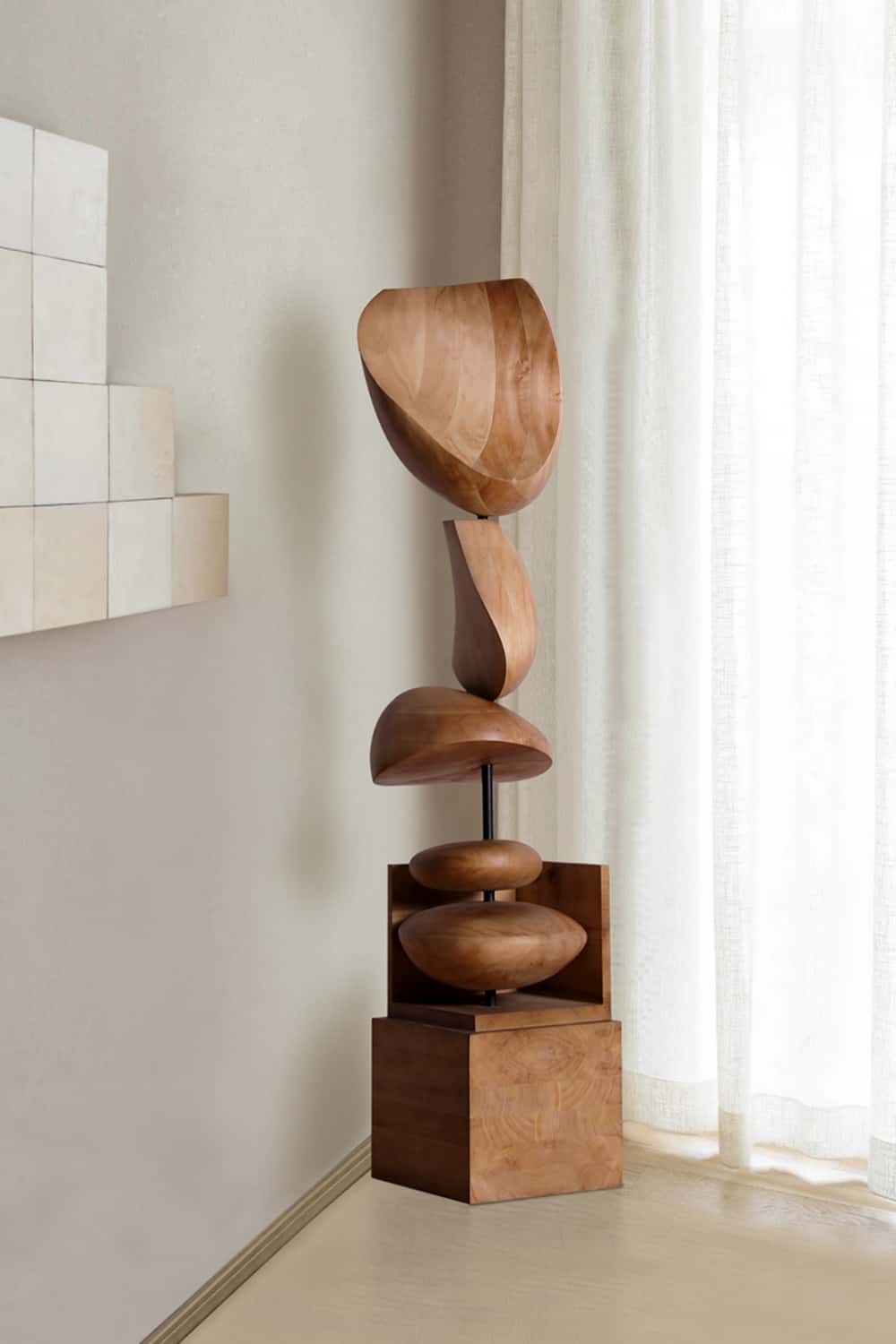 Abstract Sculpture From Wood Large Wooden Sculpture Art Wooden Statue Hand Carved