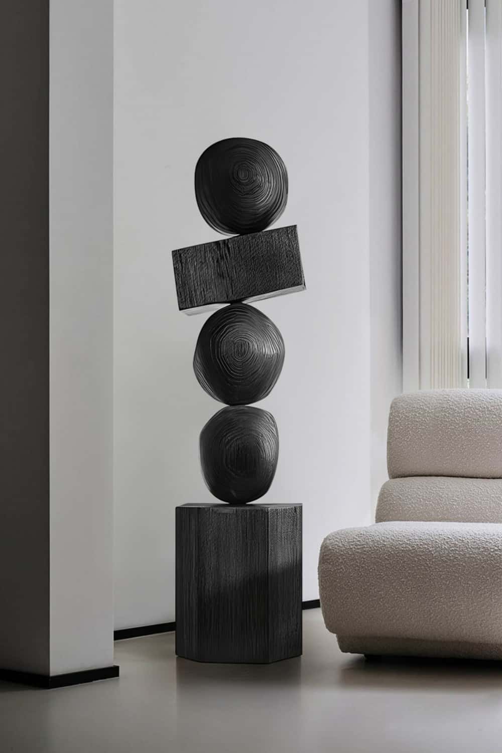 Hand Tall Wood Carved Statue Custom Large Black Wood Sculpture Near Me
