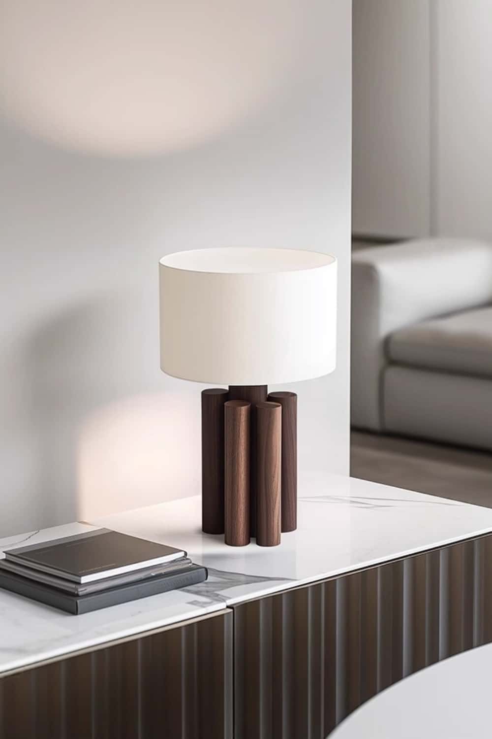 Abstract Wooden Lamp Wood Art Table Lighting Sculptural Wood Table Lamp