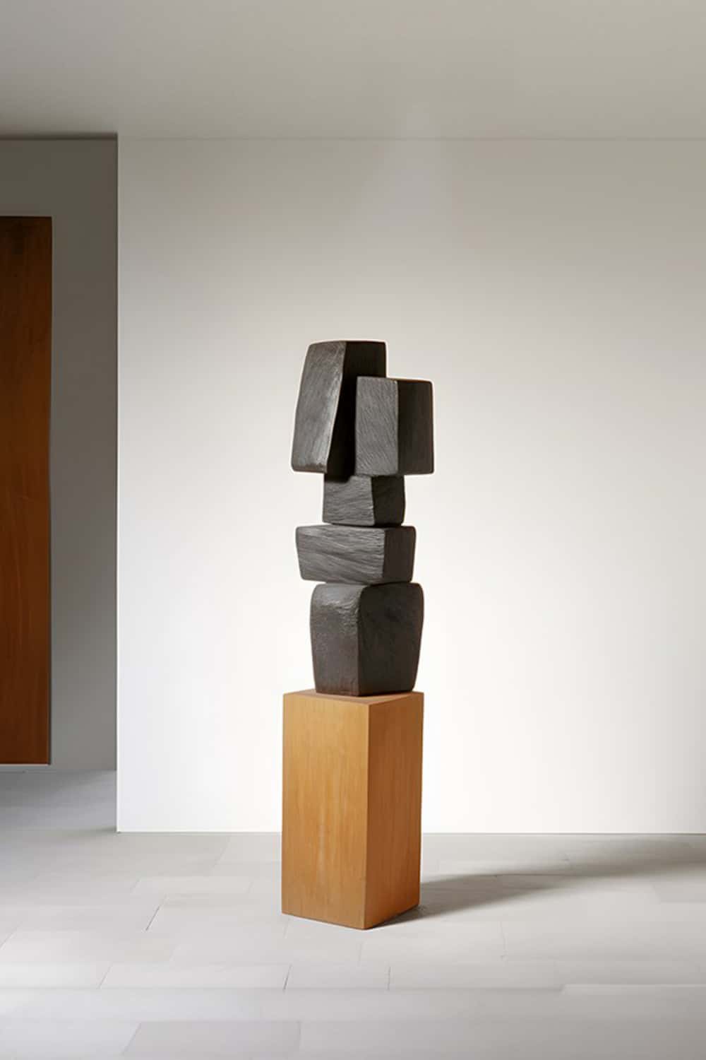 Large Geometric Abstract Wood Sculpture For Sale Large Wooden Statues Wooden Sculpture