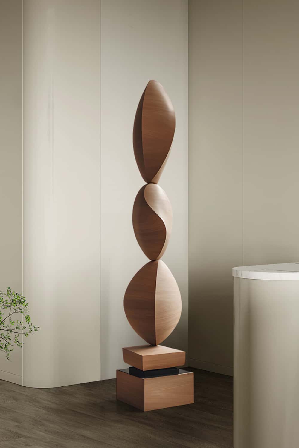 Modern Hand Wood Carved Statue Custom Large Wood Sculpture Near Me Sale