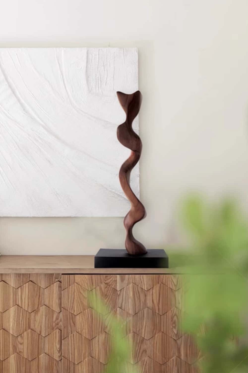 Wood Sculpture Hand Carved Abstract Wooden Sculpture Art Wood Carving
