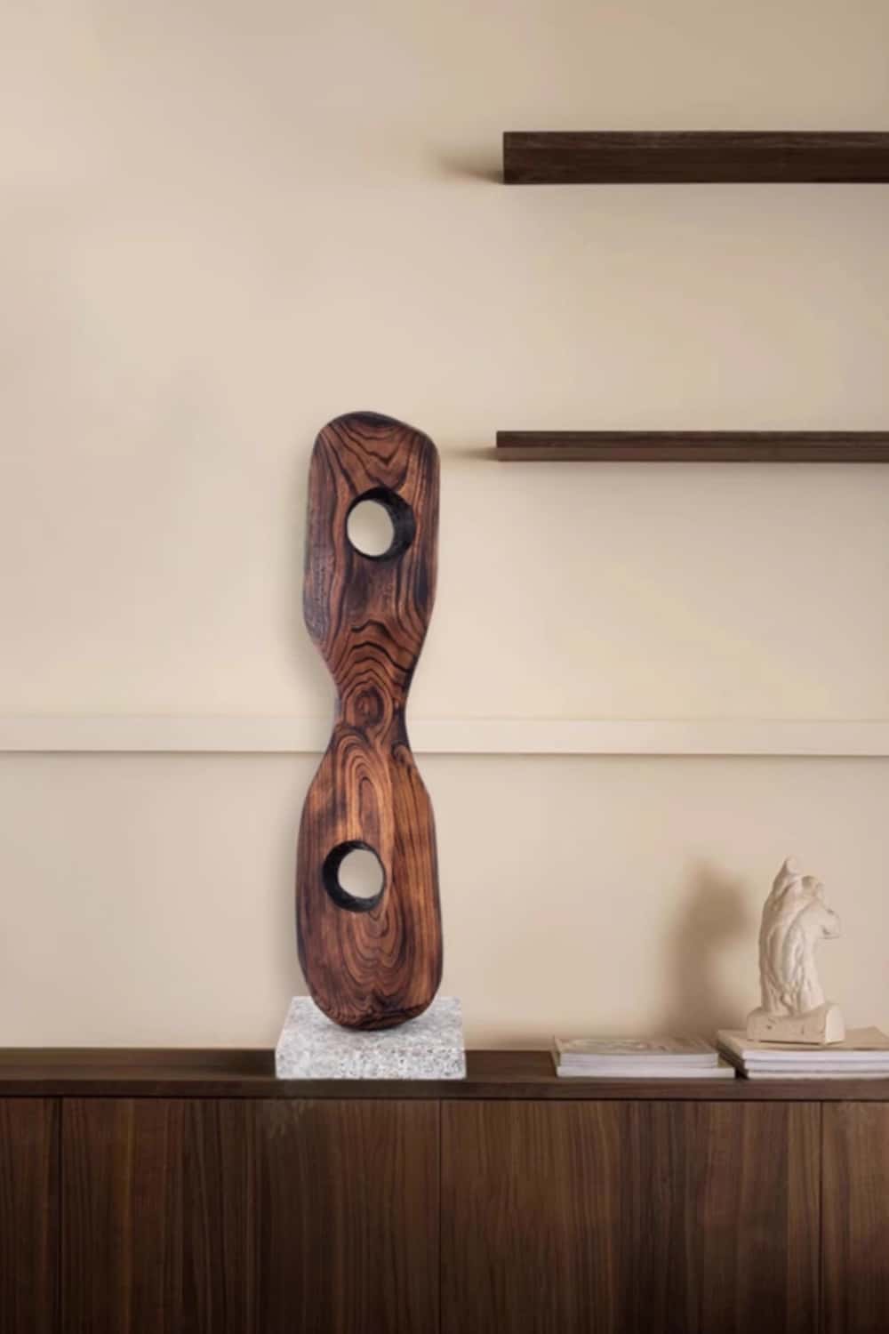Wood Sculpture Hand Carved Abstract Wooden Sculpture Art Wood Carving