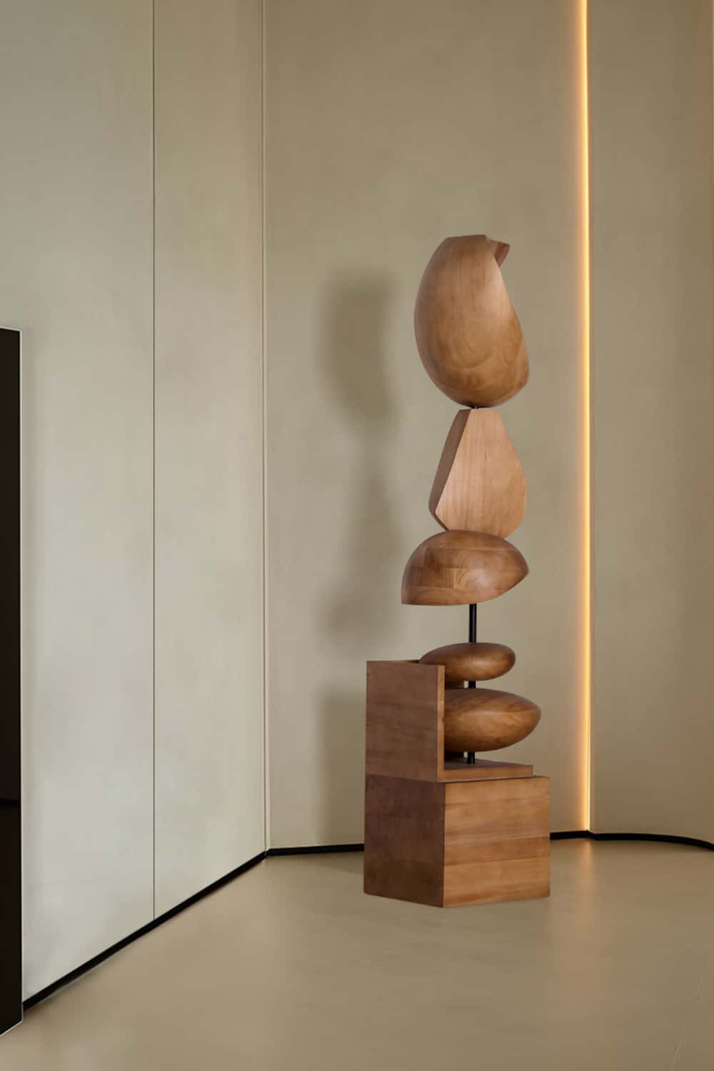 Abstract Sculpture From Wood Large Wooden Sculpture Art Wooden Statue Hand Carved