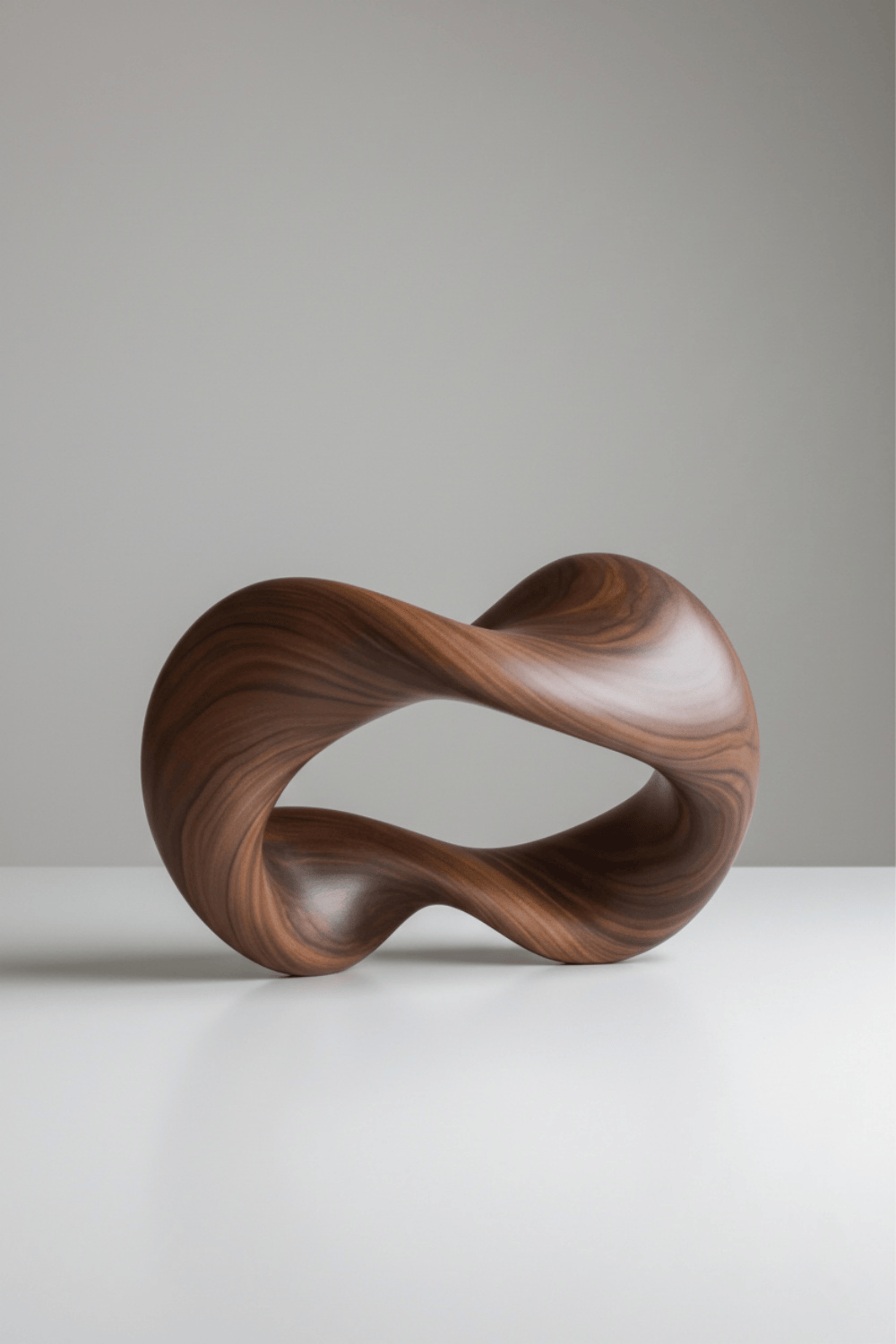 Handcrafted Wooden Möbius Strip Sculpture Modern Abstract Home Decor Art