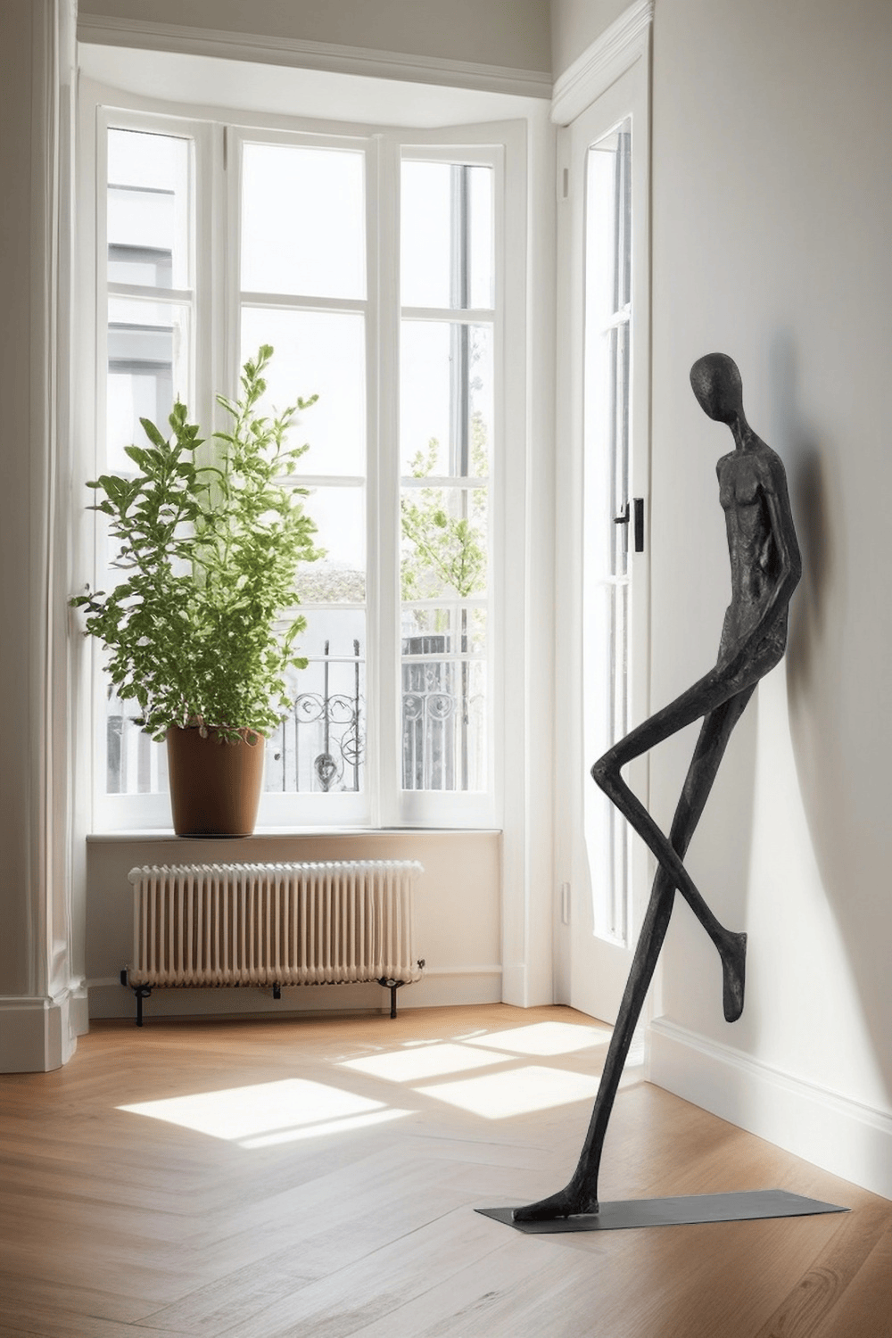 Metal Human Sculpture Fiberglass Human Sculpture Floor Standing Sculpture
