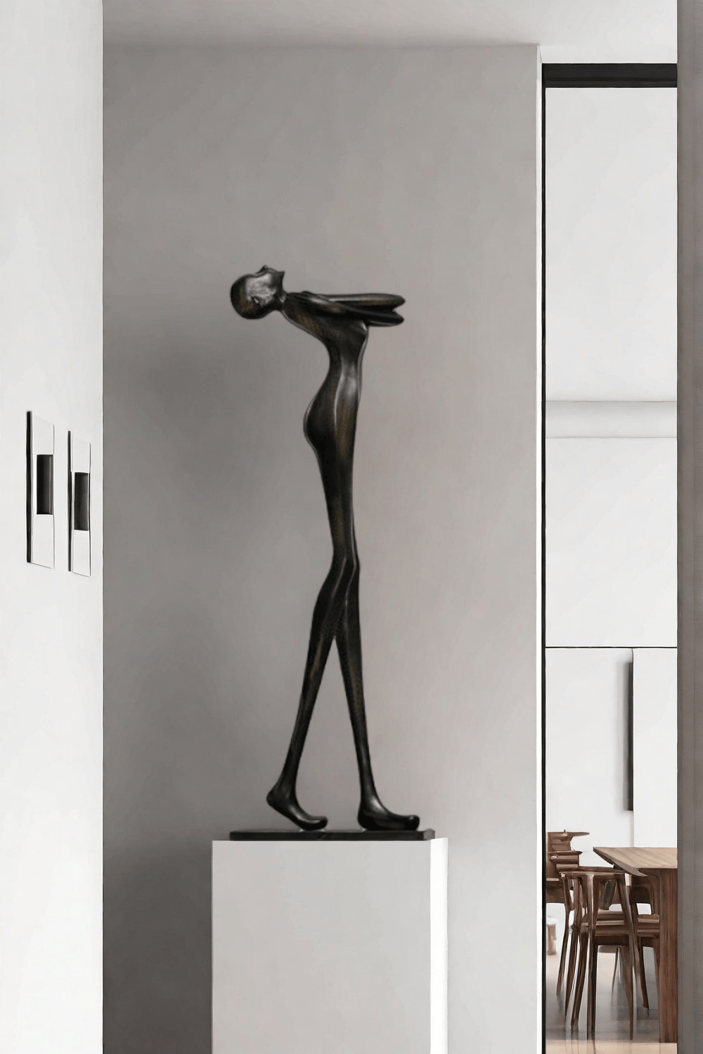Metal Human Sculpture Fiberglass Human Sculpture Floor Standing Sculpture