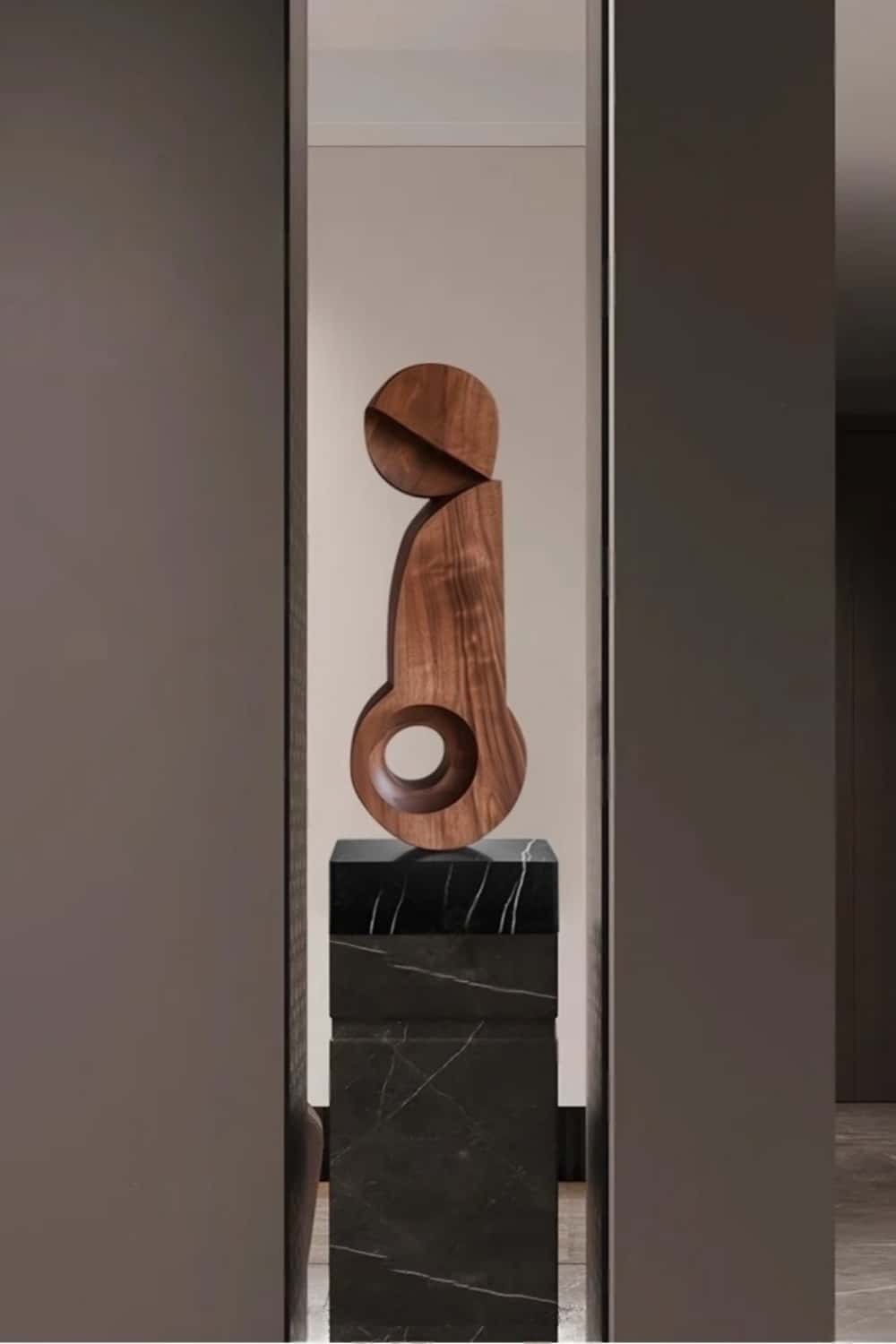Wood Sculpture Hand Carved Abstract Wooden Sculpture Art Wood Carving