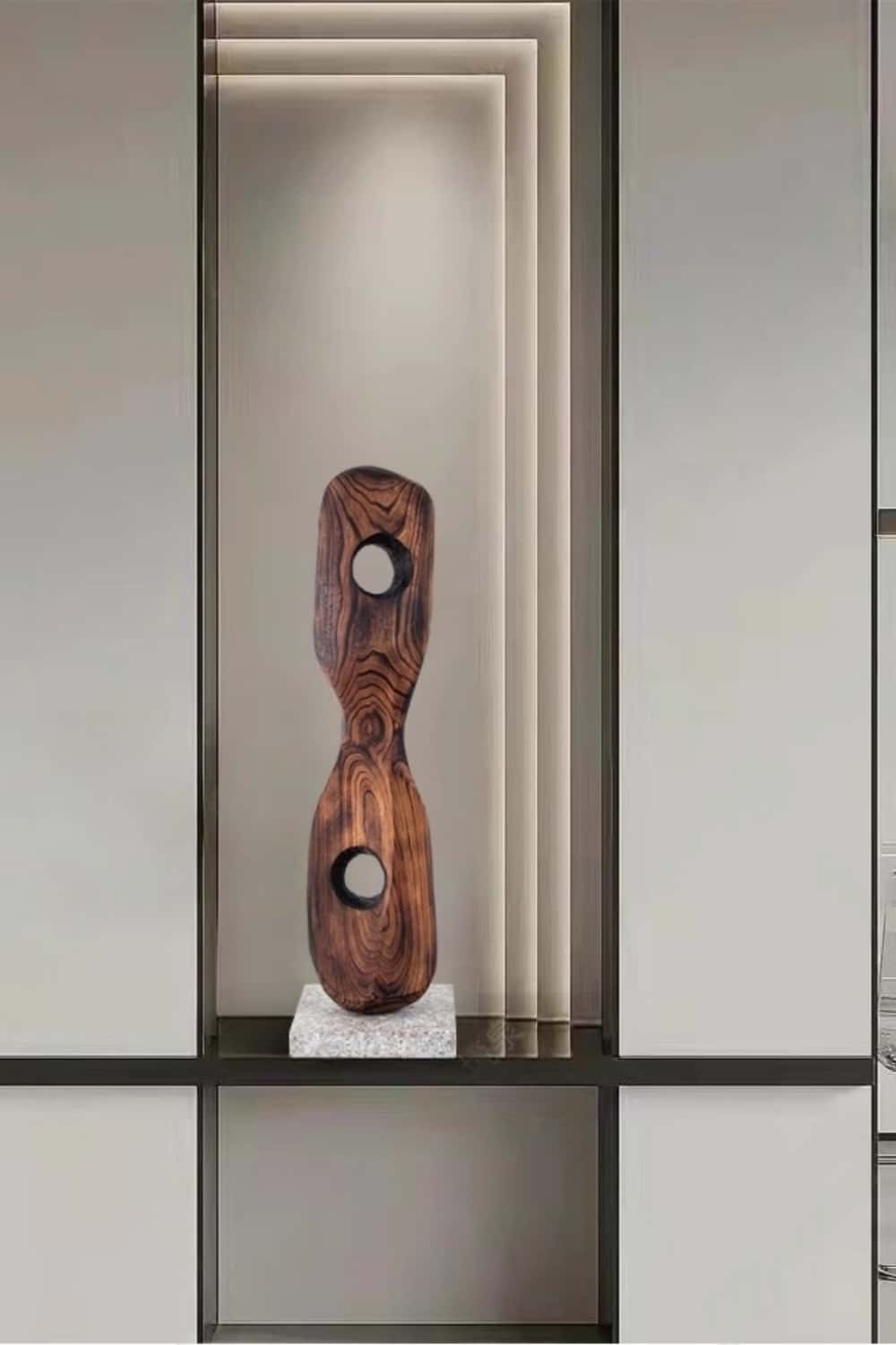 Wood Sculpture Hand Carved Abstract Wooden Sculpture Art Wood Carving