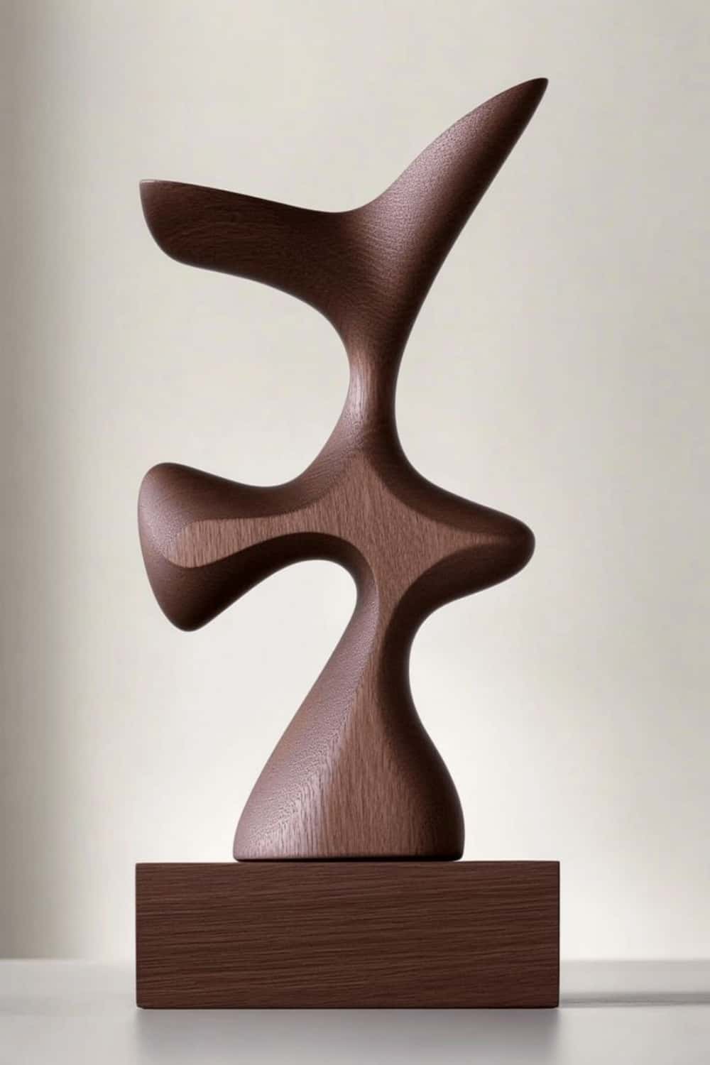 Hand Wood Carving Abstract Wooden Sculpture Geometric Wood Art Deco
