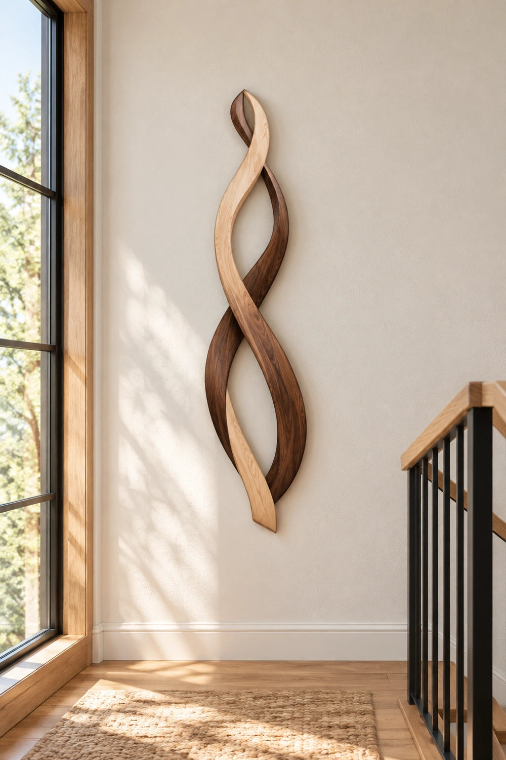 Modern Abstract Wooden Wall Art Sculpture For Contemporary Home Decor