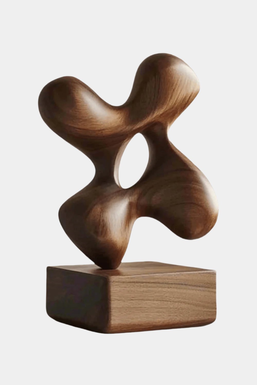 Modern Hand Carved Abstract Wood Sculpture Carving Wooden Sculpture Art