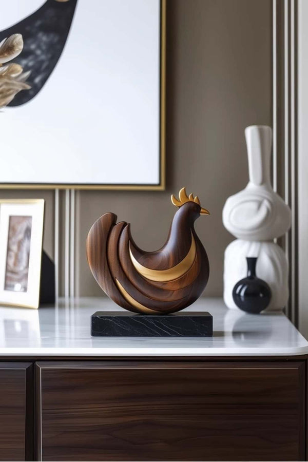 Wooden Carved Animals Wooden Sculptures Abstract Wooden Chicken Statue